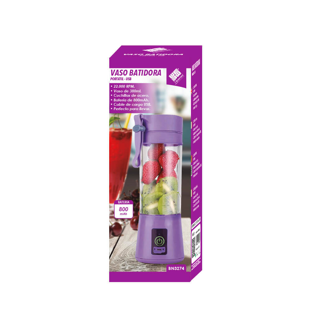 Vaso Batidora Licuadora Portátil Recargable USB Batidos, Zumos y smoothies